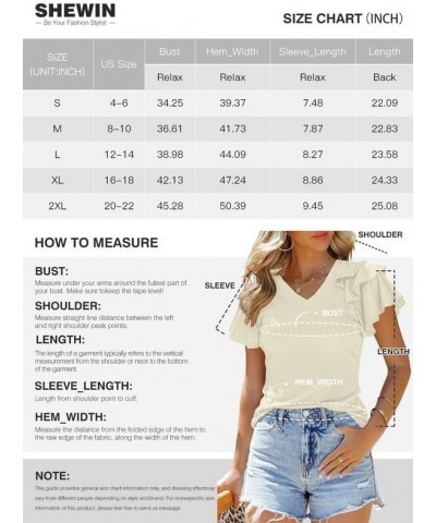 Womens Summer Tops V Neck Ruffle Short Sleeve T Shirts Casual Slim Fit B Grey $12.99 T-Shirts