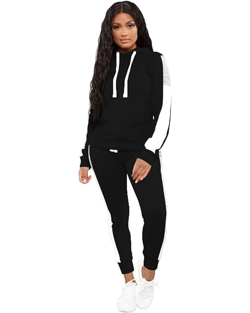 Womens Two Piece Outfits Casual Sweatsuits Solid Tracksuit Jogging Sweat Suits Matching Jogger Hoodie Pants Set Black 395 $21...