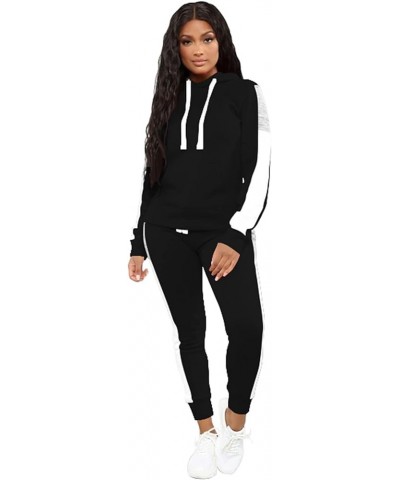 Womens Two Piece Outfits Casual Sweatsuits Solid Tracksuit Jogging Sweat Suits Matching Jogger Hoodie Pants Set Black 395 $21...