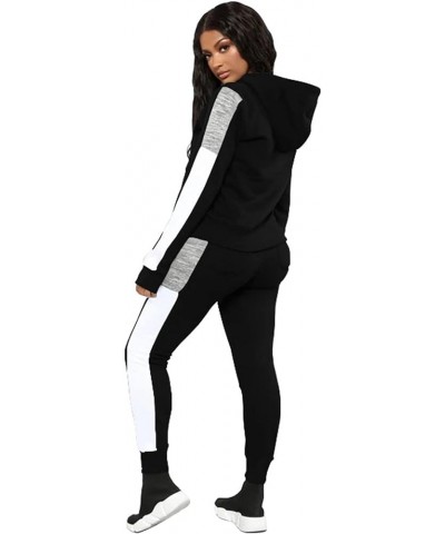 Womens Two Piece Outfits Casual Sweatsuits Solid Tracksuit Jogging Sweat Suits Matching Jogger Hoodie Pants Set Black 395 $21...