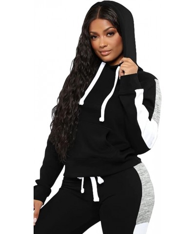 Womens Two Piece Outfits Casual Sweatsuits Solid Tracksuit Jogging Sweat Suits Matching Jogger Hoodie Pants Set Black 395 $21...