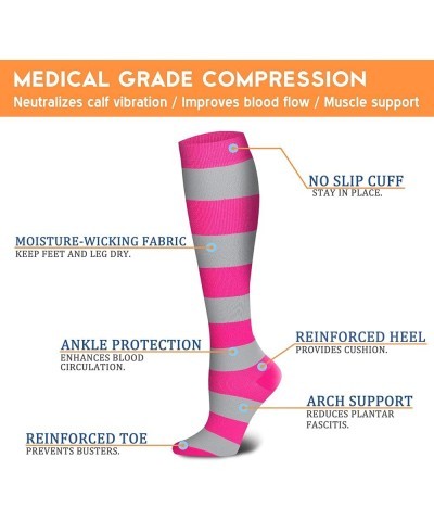 Compression Socks for Women & Men 15-20 mmHg, Best for Medical, Nursing, Running, Athletic, Varicose Veins, Travel 022 Black/...