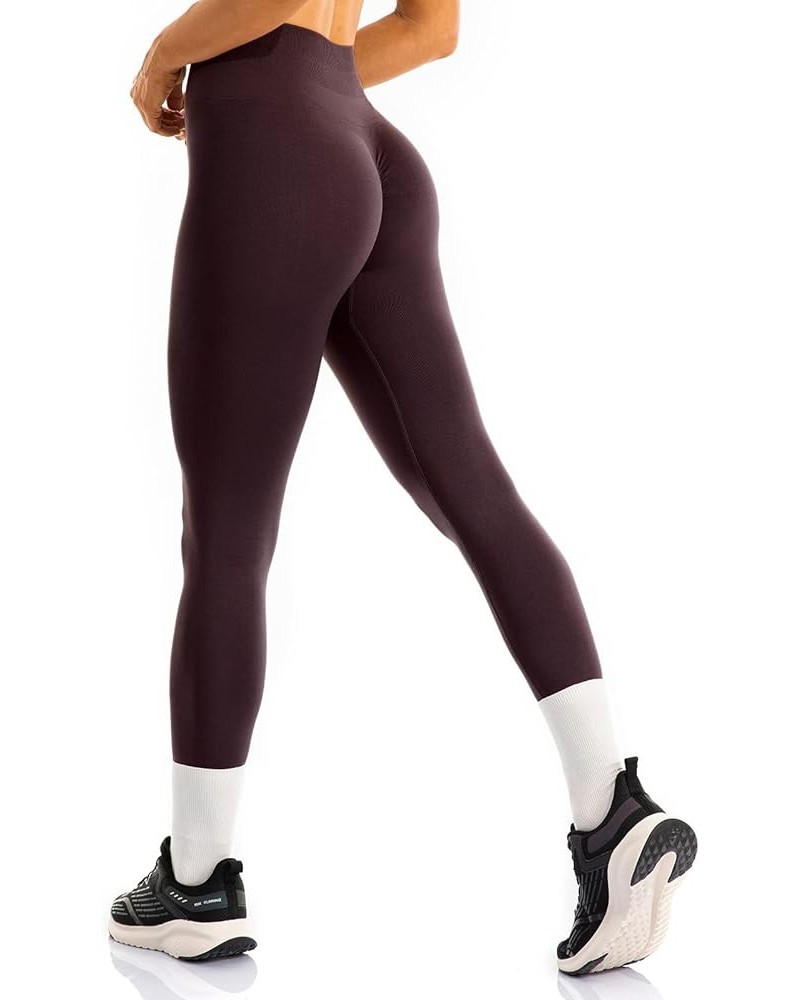 Women's Seamless Leggings - Scrunch Butt Lifting Tummy Control Yoga Workout Legging Espresso $11.25 Activewear