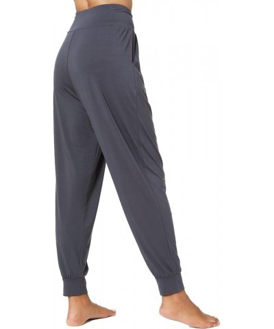 Womens Yoga Pants with Pockets - Viscose Made from Bamboo, High-Waist Joggers Sweatpants Lounge Pajama Bottoms Dark Grey $20....