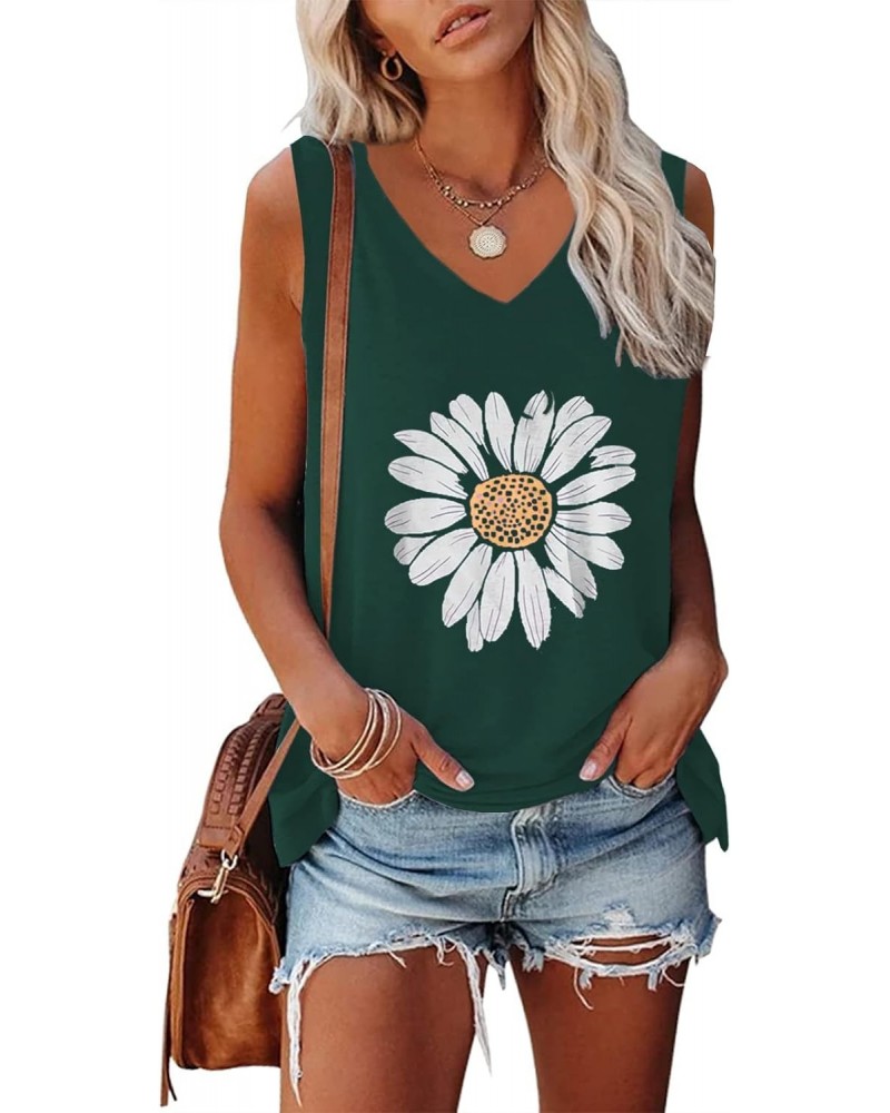 Womens Tank Tops Tie Dye Sleeveless Tops Shirt Printed Loose Fit J-Green $13.56 Tanks