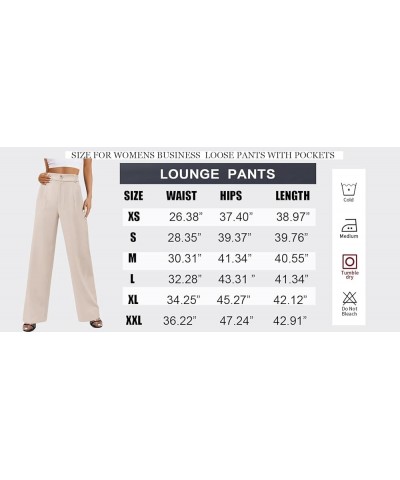 Womens Wide Leg Slacks High Waisted Pants Straight Long Work Business Trousers with Pockets Loose A-light Purple $17.10 Pants