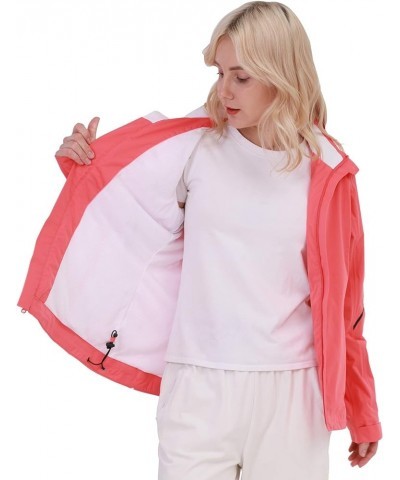 Golf Rain Jacket for Women Waterproof, Breathable, Windbreaker Rain Coat for Running Hiking Cycling Peach $20.70 Jackets