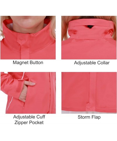 Golf Rain Jacket for Women Waterproof, Breathable, Windbreaker Rain Coat for Running Hiking Cycling Peach $20.70 Jackets