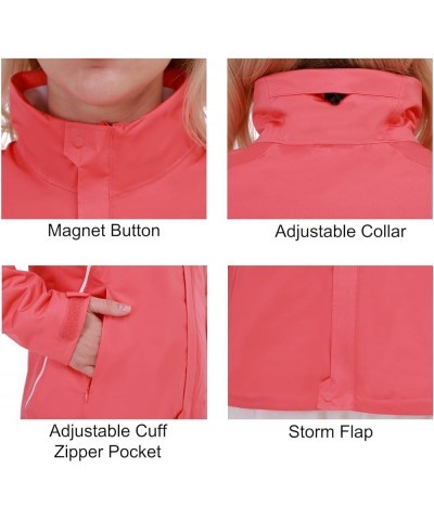 Golf Rain Jacket for Women Waterproof, Breathable, Windbreaker Rain Coat for Running Hiking Cycling Peach $20.70 Jackets