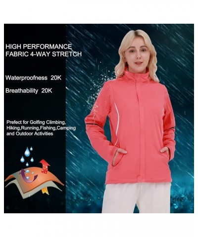 Golf Rain Jacket for Women Waterproof, Breathable, Windbreaker Rain Coat for Running Hiking Cycling Peach $20.70 Jackets