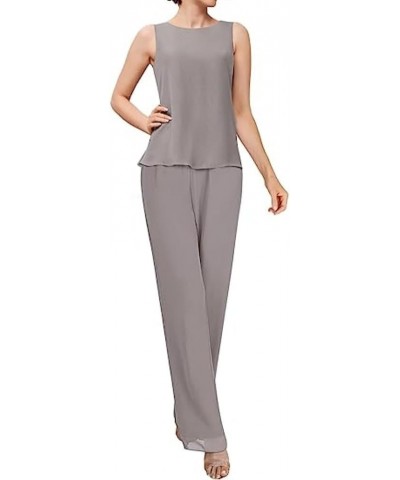 3 Piece Women Pants Sets Chiffon Mother of The Bride Pantsuits for Wedding Party Work Office Gold $37.79 Suits