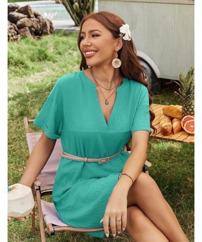 Women's Cover Up Short Sleeve Bathing Suit Cover Ups V Neck Beach Coverup Dress with Pockets Mint Green $14.70 Swimsuits