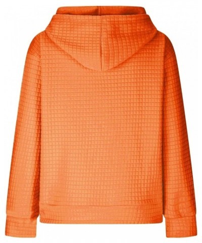 Waffle Hoodie for Women,Halloween Bat Casual Pullover Sweatshirts Drawstring Hooded Basic Sweatshirt Fall 2023 1-orange $10.2...