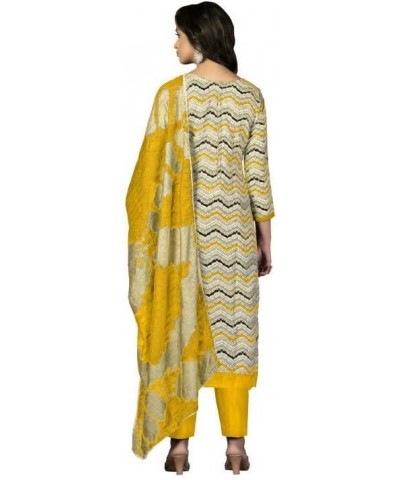 Striwaa Ready to Wear Indian Women Cotton Fabric Churidar Designer Salwar Suit for Women with Matching Dupatta Yellow8 $29.70...