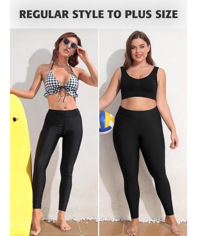 Swimming Pants for Women High Waisted Swim Pants Swim Leggings Swim Tights Black $18.74 Swimsuits