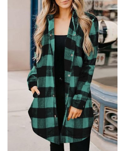 Color Block Plaid Shacket Jacket Womens Fall Fashion 2023 Outfits Long Sleeve Button Down Flannel Shirts Coats B1 New Green $...