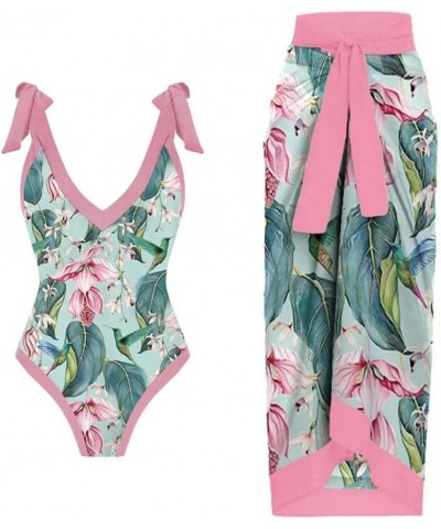 Women's Swim Suits, 2 Piece French Retro Sexy One-Piece Double-Sided Can Wear Floral Print Swimsuit Piece Swimsuit-32 $18.55 ...