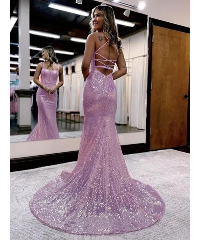 Sparkly Sequin Mermaid Prom Dress Spaghetti Straps Formal Evening Dresses Long Blue $33.60 Dresses