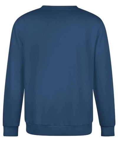 Custom Sweatshirt 100% Cotton Personalized Crewneck Sweatshirts for Women Men Gift Dark Blue $11.13 Activewear