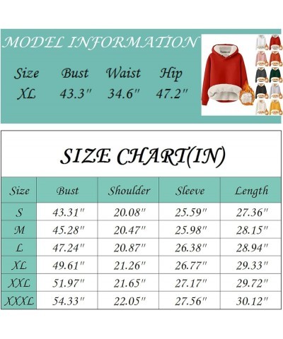 Christmas Women Fleece Hoodie Loose Fit Warm Sherpa Lined Hooded Sweatshirts Santa Claus Trendy Winter Clothes 4-red $11.67 H...