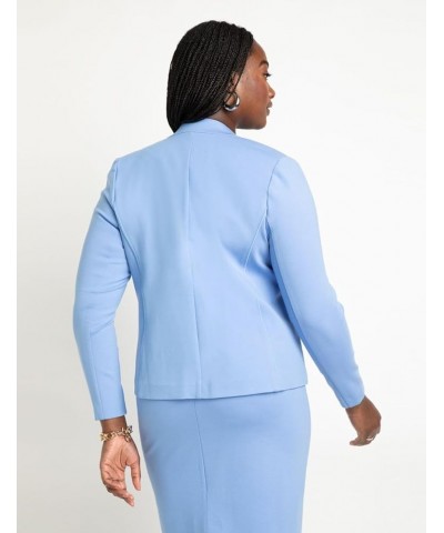 Women's Plus Size 9-to-5 Stretch Work Blazer Maritime Blue $32.20 Blazers