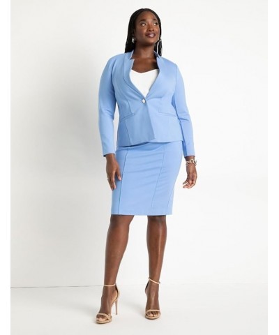 Women's Plus Size 9-to-5 Stretch Work Blazer Maritime Blue $32.20 Blazers