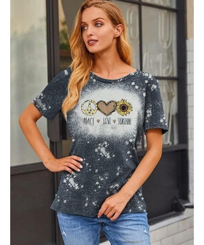 Peace Love 60s 70s Shirt Women Sunflower Graphic Shirt Hippie Lover Gifts T-Shirt Groovy Short Sleeve Tees Tops Grey0 $10.78 ...