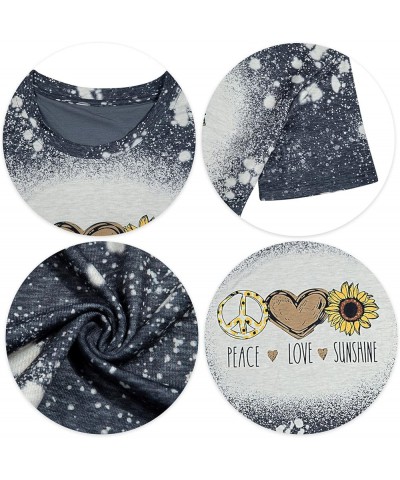 Peace Love 60s 70s Shirt Women Sunflower Graphic Shirt Hippie Lover Gifts T-Shirt Groovy Short Sleeve Tees Tops Grey0 $10.78 ...