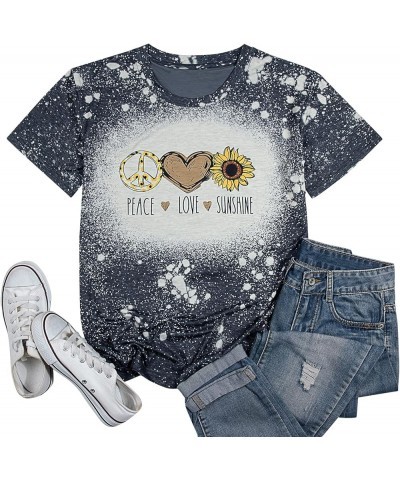 Peace Love 60s 70s Shirt Women Sunflower Graphic Shirt Hippie Lover Gifts T-Shirt Groovy Short Sleeve Tees Tops Grey0 $10.78 ...