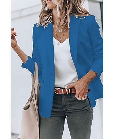 Womens Casual Blazers Lightweight 2024 Spring Open Front Long Sleeve Work Office Jackets Blazer with Pockets Blue $7.94 Blazers