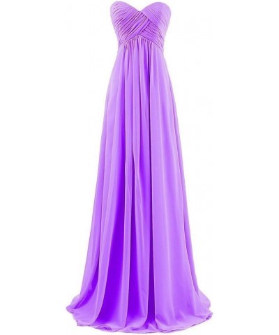 Sweetheart Pleats Long A Line Corset Formal Women Prom Bridesmaid Dresses Light Purple $44.60 Dresses