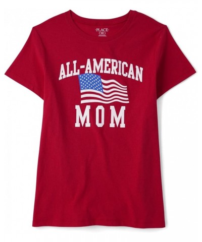 Women's Short Sleeve Graphic T-Shirt All American Mom $7.58 T-Shirts