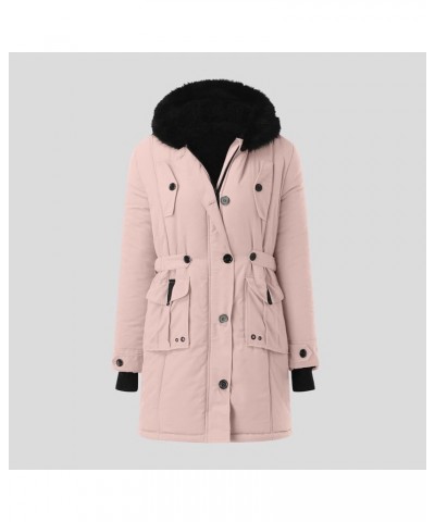 Women Plus Size Winter Coat Lapel Collar Long Sleeve Jacket Vintage Thicken Coat Jacket Womens Short Jackets And Ab-pink $19....