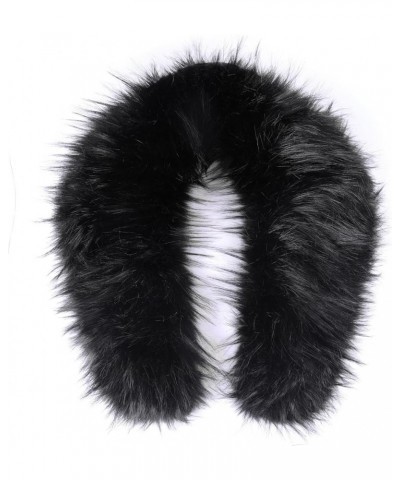 Faux Fur Trim for Hood Replacement Detachable Fur Hood Trim of Winter Coat Unisex Collar-black $10.75 Coats