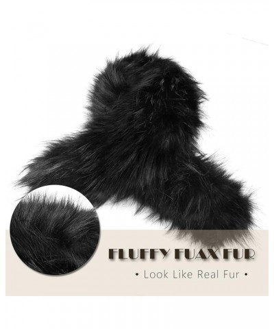 Faux Fur Trim for Hood Replacement Detachable Fur Hood Trim of Winter Coat Unisex Collar-black $10.75 Coats