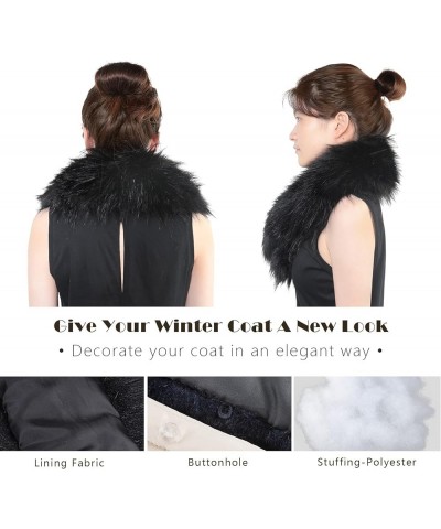 Faux Fur Trim for Hood Replacement Detachable Fur Hood Trim of Winter Coat Unisex Collar-black $10.75 Coats