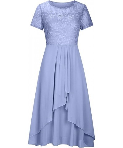 Fashion Women Casual Mid Length Dress Boho Butterfly Sleeve Chiffon Long Dress Dresses for Women Summer Dresses 02-blue $15.6...