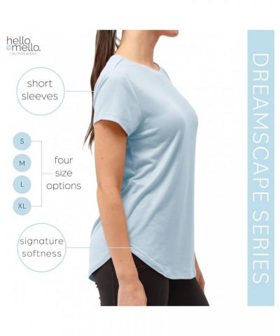 Women’s Sleep and Lounge Pajamas Top Short Sleeve Crewneck Lightweight Dream Tee Shirt Sky Blue $15.08 Tops