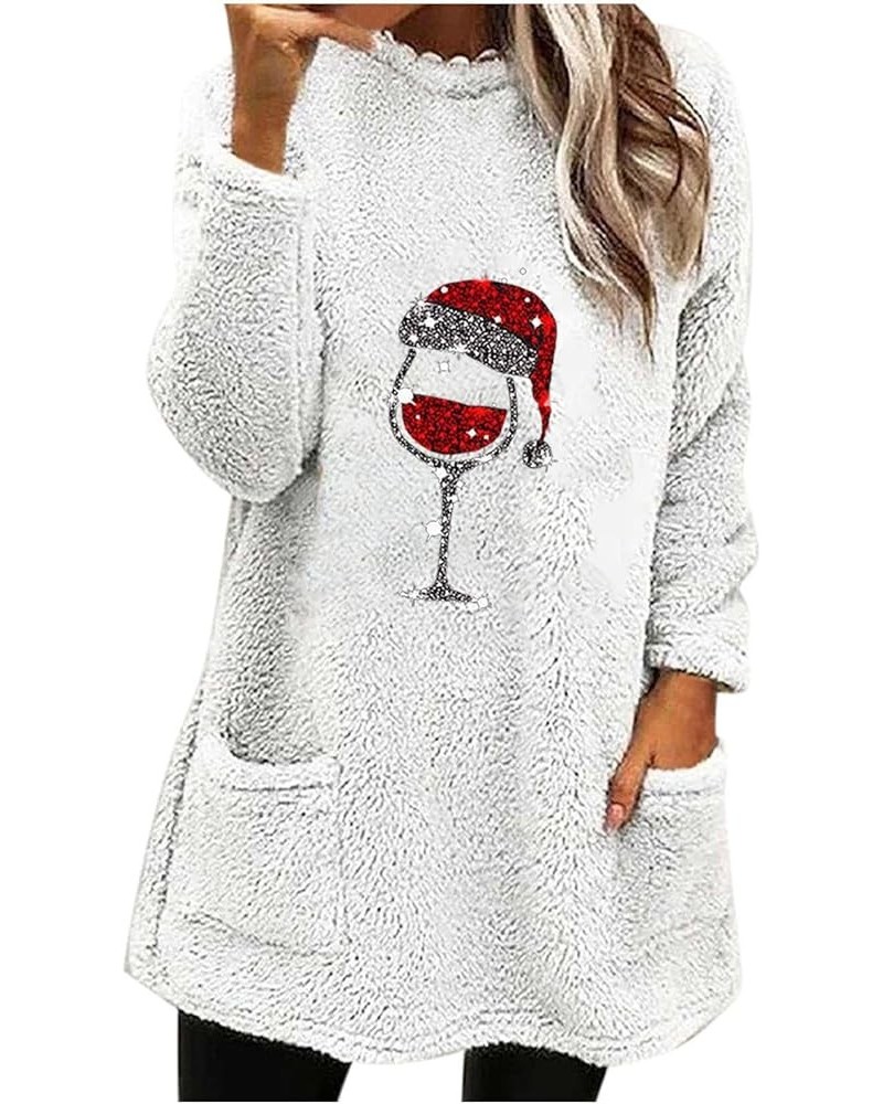 Christmas Tops for Women 2023 Long Sleeve Fleece Lined Sweatshirts Cute Gnomes Print Winter Funny Holiday Shirts 36 White $15...