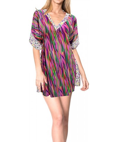 Women's Loose Beach Wear Swimsuit Cover Ups for Women,2 Lilac, Allover $10.57 Swimsuits