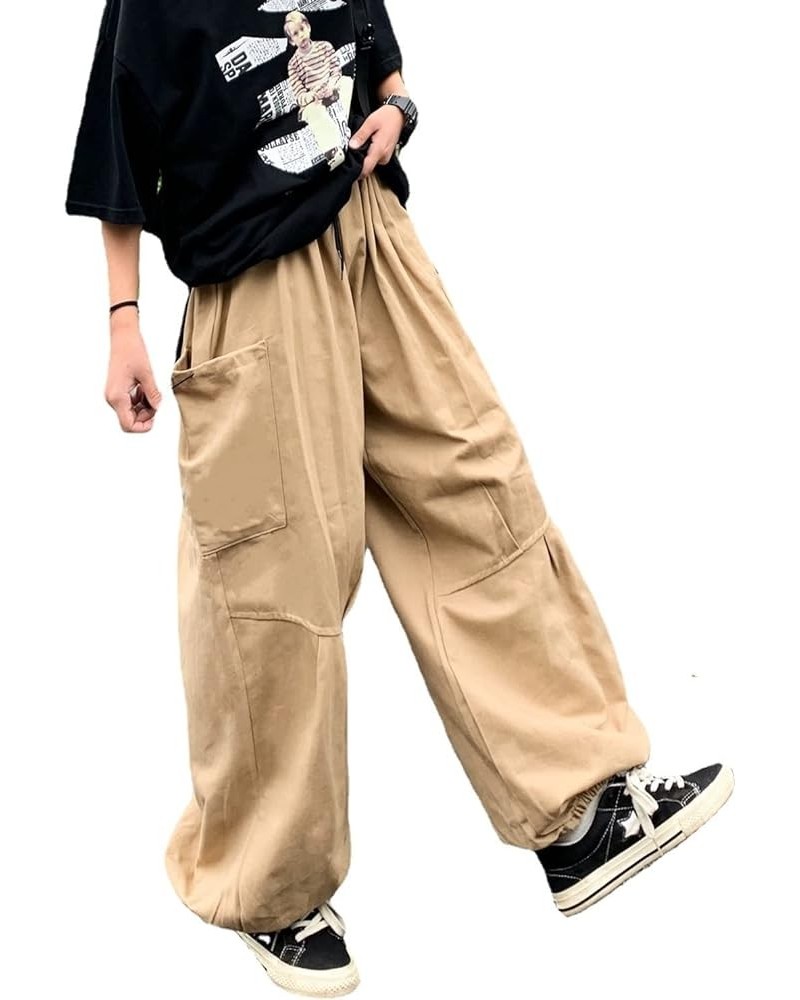 Gothic Harajuku Cargo Pants Y2K Women Wide Leg Joggers Hippie Streetwear Loose Baggy Trousers Khaki 2 $17.46 Pants