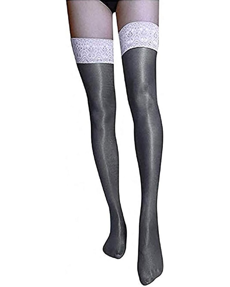 Women's Sheer Tights Stockings Oil Shiny Stockings Pantyhose Silk Pantyhose Bar Dance 70d Lace Gray $10.50 Socks