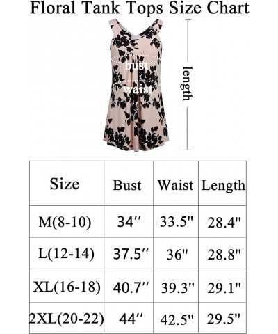 Womens Summer Casual Sleeveless Tank Tops Floral Printed V Neck Pleated Loose Fit Flowy Casual Tunics Blouses Lightgreen Medi...