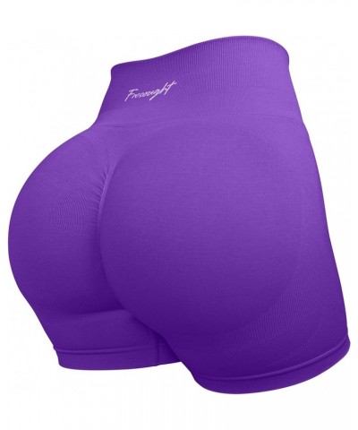 Workout Gym Biker Shorts Women High Waisted Seamless Tummy Control Scrunch Butt Lifting Yoga Booty Spandex Shorts B02- Violet...