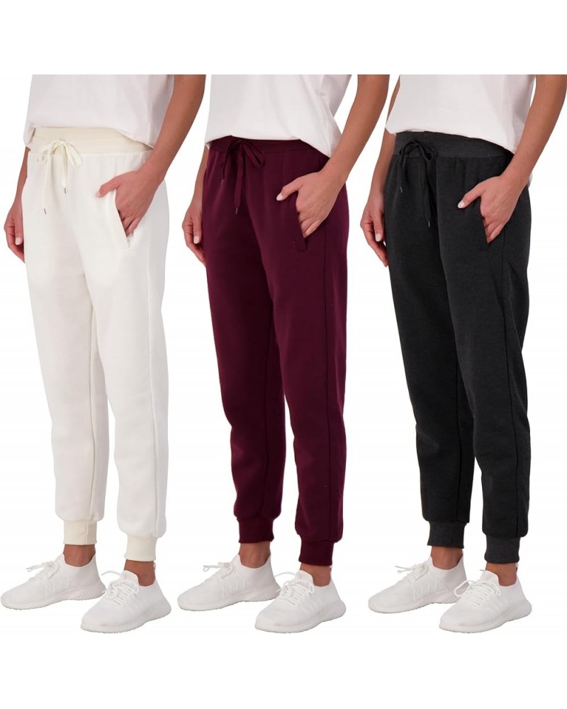 3 Pack: Women's Ultra-Soft & Warm Fleece Joggers (Available in Plus Size) Plus Size Set 6 $18.20 Activewear