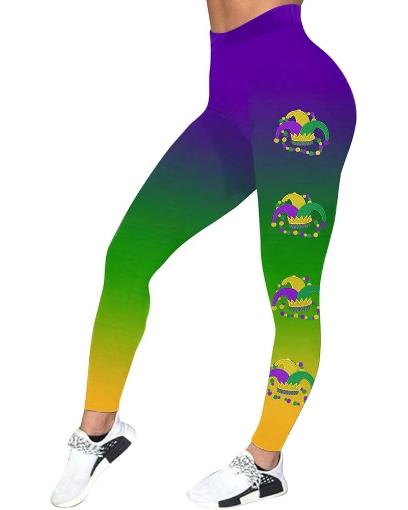 Mardi Gras Leggings for Women Fancy Mask Graphic Legging Tights Stretchy Yoga Pants High Waisted Tummy Control Running Pants ...