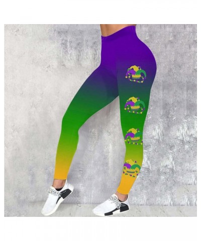 Mardi Gras Leggings for Women Fancy Mask Graphic Legging Tights Stretchy Yoga Pants High Waisted Tummy Control Running Pants ...