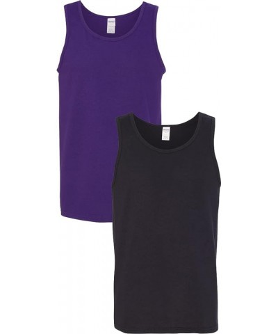 5200 - Heavy Cotton Tank Top Purple/Black $8.93 Shirts