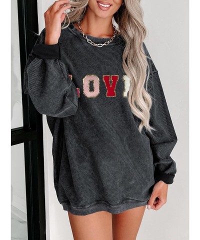 Women's Casual Sweatshirts Sequin Graphic Print Crew Neck Corded Sweatshirt Pullover Tops Black Love $17.97 Hoodies & Sweatsh...