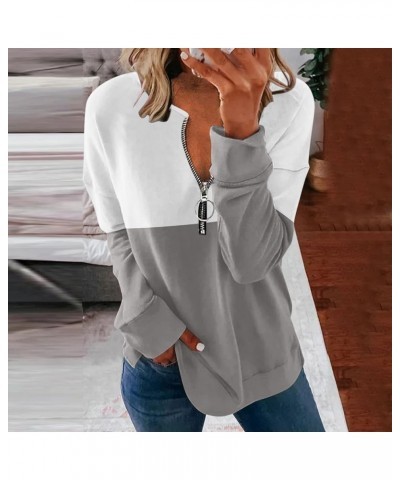 Women's Long Sleeve Sweatshirt Oversized Casual 2023 Fall Winter Fashion Y2K Hoodies Relaxed Fit Color Block Pullover 6-grey ...